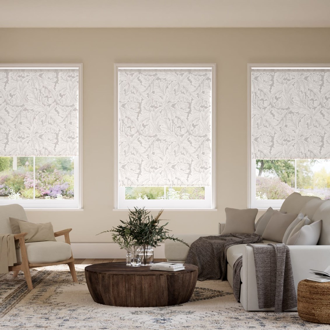 Rullgardin Twist2Fit William Morris Acanthus Jacquard Oyster