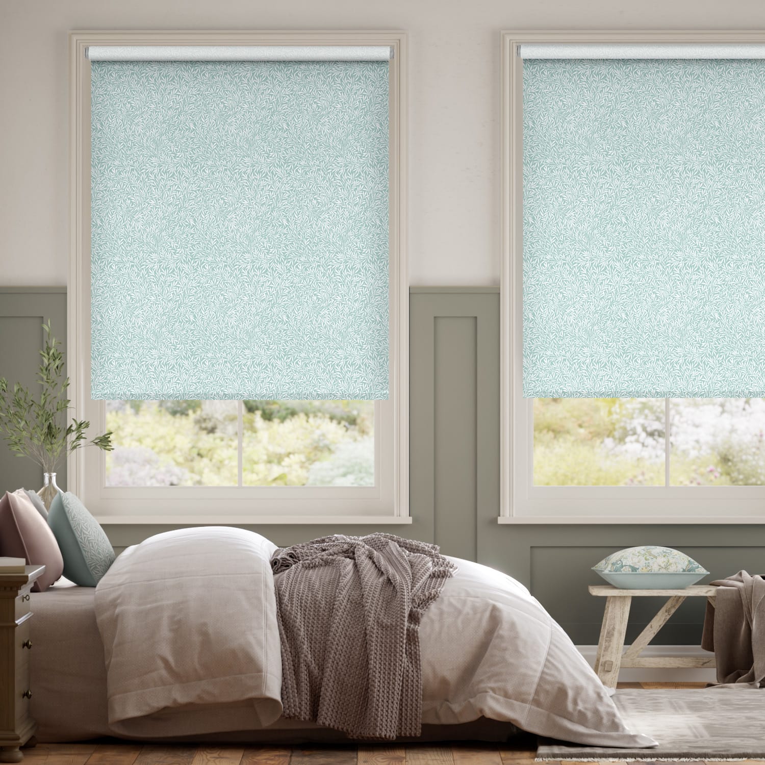 Rullgardin William Morris Willow Duck Egg