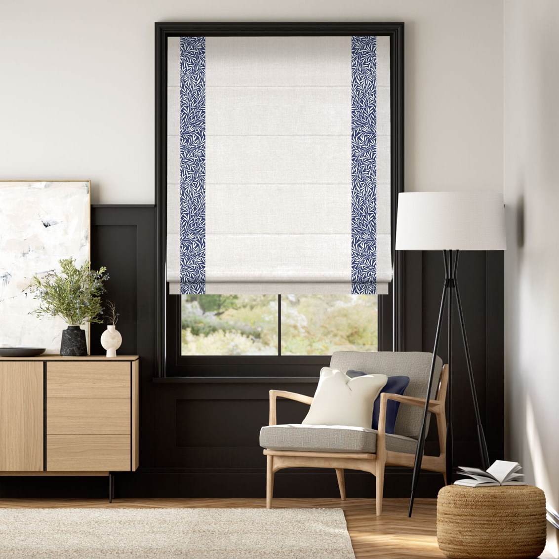 Hissgardin William Morris Willow Ink & Bijou Linen Alabaster