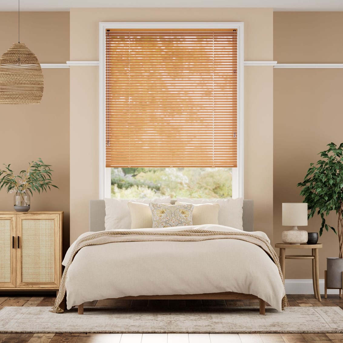 Aluminiumpersienn Woodgrain Beech - 25mm Slat